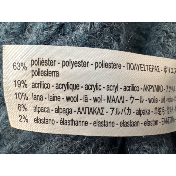 ZARA Smokey Blue Medium Turtleneck Sweater Acrylic Wool Alpaca Blend Soft Cozy - Picture 4 of 14